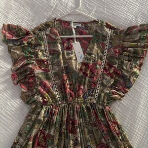 Colorful Paisley Ruffle Dress